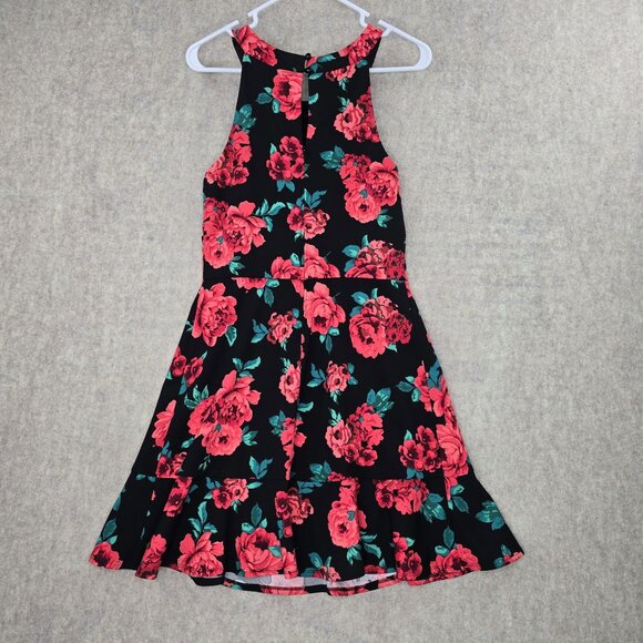 BCX Floral Sleeveless Dress With Keyhole Back & Ruffled Hem  Size 9 - Picture 2 of 8